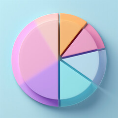 Obraz premium Creative math fractions on a white background. Interesting funny math for kids. Education, back to school concept. Geometry and mathematics materials. Flat lay, top view. AI Generated
