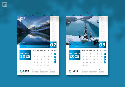 2025 Year Wall Calendar with Gradient