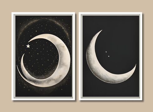 Crescent moon wall art