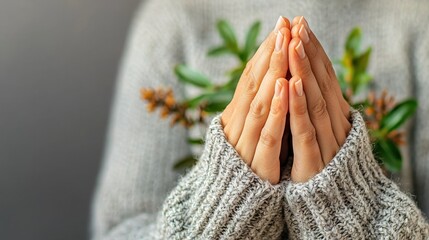 Hands making the sign for dad close-up everyday life indoor setting personal perspective emotional connection