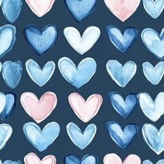 Fototapeta premium hearts seamless pattern