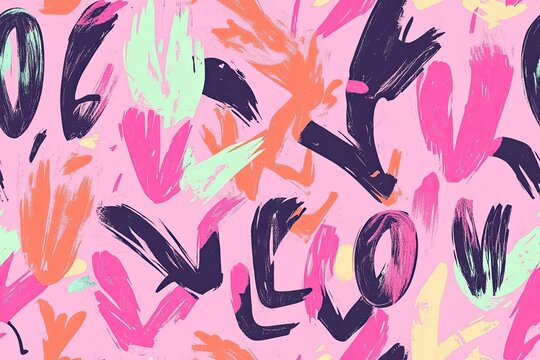 seamless pattern with hand drawn word xoxo pattern