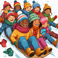 children in winter