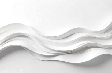 Obraz premium Curved white sheets of paper flow gracefully, forming waves that highlight texture and simplicity in design