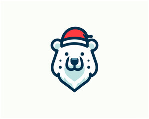 
Christmas Polar Bear Logo Design Icon Vector Illustration