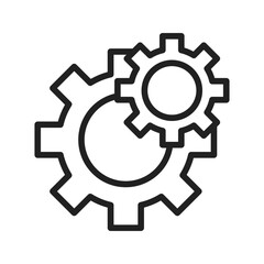 Gears Icon vector image. Suitable for use on web apps, mobile apps, and print media.