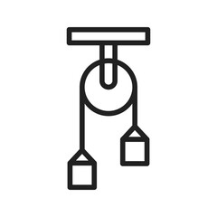 Pulley Icon vector image. Suitable for use on web apps, mobile apps, and print media.