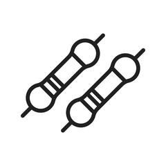 Resistor Icon vector image. Suitable for use on web apps, mobile apps, and print media.