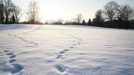 Serene Winter Landscapes with Snowy Fields and Trees
