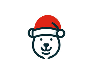 
Christmas Polar Bear Logo Design Icon Vector Illustration