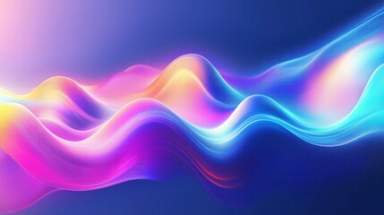 Fototapeta premium Abstract graphic design with vibrant color waves. Dynamic, futuristic style. Suitable for digital presentation background poster. Modern, eye-catching. Creates sense of movement, energy. Perfect for
