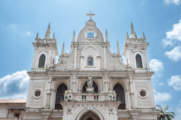 Beautiful front view of St. Anthony's Church in Siolim, Goa