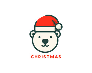
Christmas Polar Bear Logo Design Icon Vector Illustration