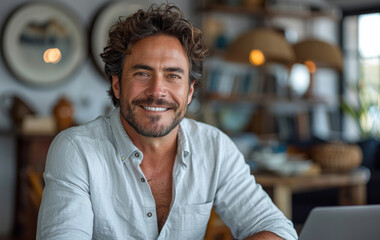 Fototapeta premium businessmen engage in professional yet casual conversations, showcasing versatility in a business environment in his area.