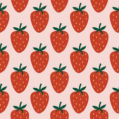 Seamless Strawberry pattern in vector