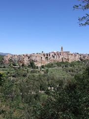 Fototapeta premium Pitigliano - the picturesque medieval town founded in Etruscan time on the tuff hill in Tuscany, Italy.