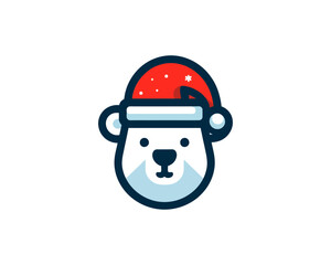 
Christmas Polar Bear Logo Design Icon Vector Illustration