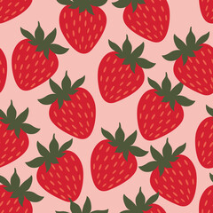 Seamless Strawberry pattern in vector