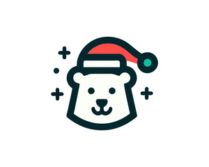 
Christmas Polar Bear Logo Design Icon Vector Illustration