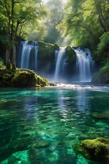 Obraz premium Beautiful waterfall view