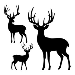 simple deer silhouette bundle with.eps