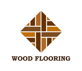 Wood floor tile icon of wooden parquet for flooring service company, vector sign. Wooden floors and home flooring service or parquet paving and floor interior design corporate emblem of parquet tile