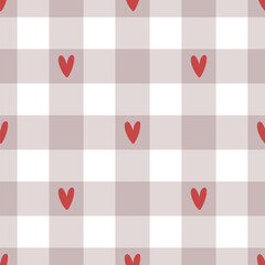 Cute seamless pattern with small hearts. Vector Pastel background. Valentines day and love