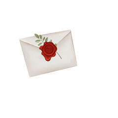 A collection of illustrations for Valentine's Day. Hand-drawn illustrations of flowers, envelopes
