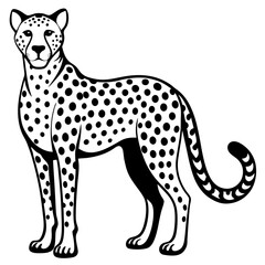 Cheetah Vector Artwork: A high-quality digital illustration of a fierce, carnivorous wild animal, perfect for various creative projects