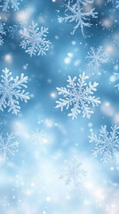 A serene winter wonderland background perfect for holiday cards, winter promotions, and cozy seasonal events, featuring delicate snowflakes in soft pastel hues.
