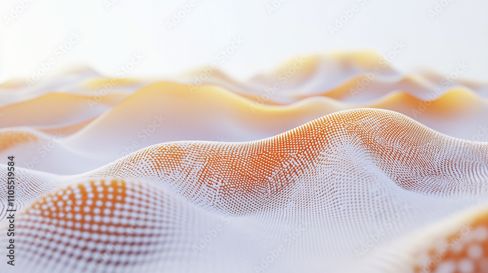 Poster texture of abstract waves with gradient colors illuminated by soft light
