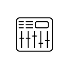 Audio mixer outline icons, minimalist vector illustration ,simple transparent graphic element .Isolated on white background