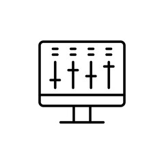 Mixer software outline icons, minimalist vector illustration ,simple transparent graphic element .Isolated on white background