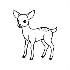A baby deer with a white background