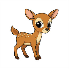 A baby deer with a white background