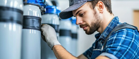 Naklejka premium Replacing kitchen water filters a residential technician's how-to for quality improvement