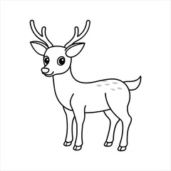 A cartoon deer with a white background