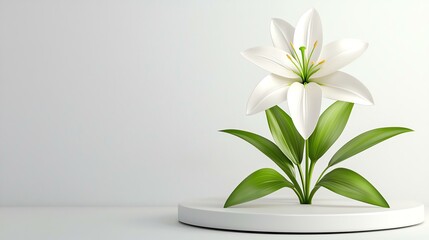 lily white minimalist Elegant flower in a minimalist setting