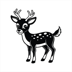 A cartoon deer with a white background