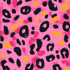 Obraz premium Pink Leopard Print Graphic Design