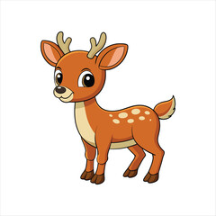 A cartoon deer with a white background