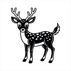 A cartoon deer with a white background