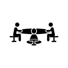 Meeting icon vector, teamwork and collaboration flat vector icon. business icon