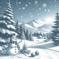 snowman in the forest