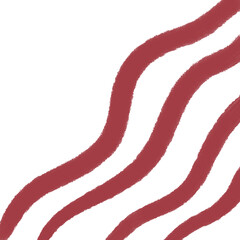 Decoración rayas ondulares rojo pintura a mano marcador, sin fondo