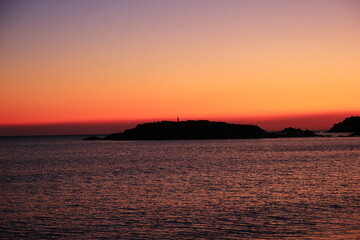 Coucher de soleil sur la baie du Chiuni