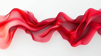Abstract Red Fabric Swirling Wave Design