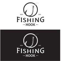 fishing hook logo design, fishing bait, fishing shop, tournament, angler, fishing community
