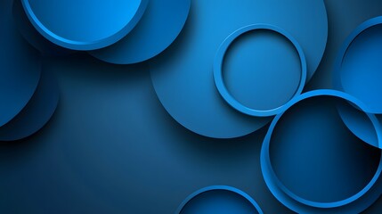 Abstract Blue Circles Overlapping Design