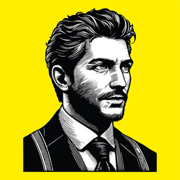 vintage man vector